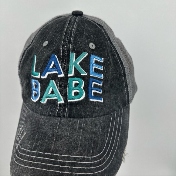 Lake Babe Acid Wash Burnout Dad Hat OS Beach Sun - Picture 2 of 7